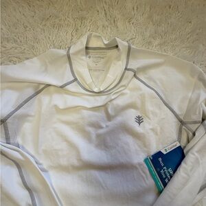 Coolibar Men White Long Sleeve Shirt with Gray